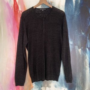 John Varvatos Charcoal Long Sleeve Henley